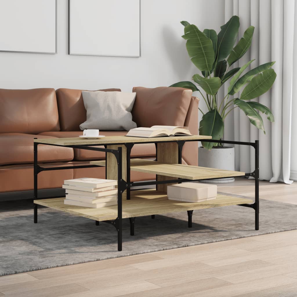 Tavolino Salotto Rovere Sonoma 100x100x48,5cm LegnoÂ Multistrato