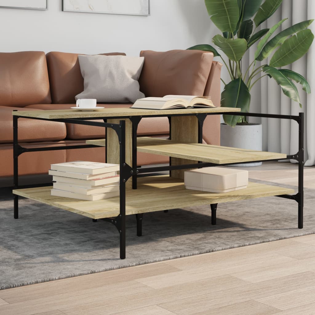 Tavolino Salotto Rovere Sonoma 100x100x48,5cm LegnoÂ Multistrato