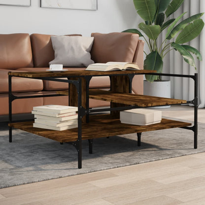 Tavolino Salotto Rovere Fumo 100x100x48,5cm LegnoÂ Multistrato