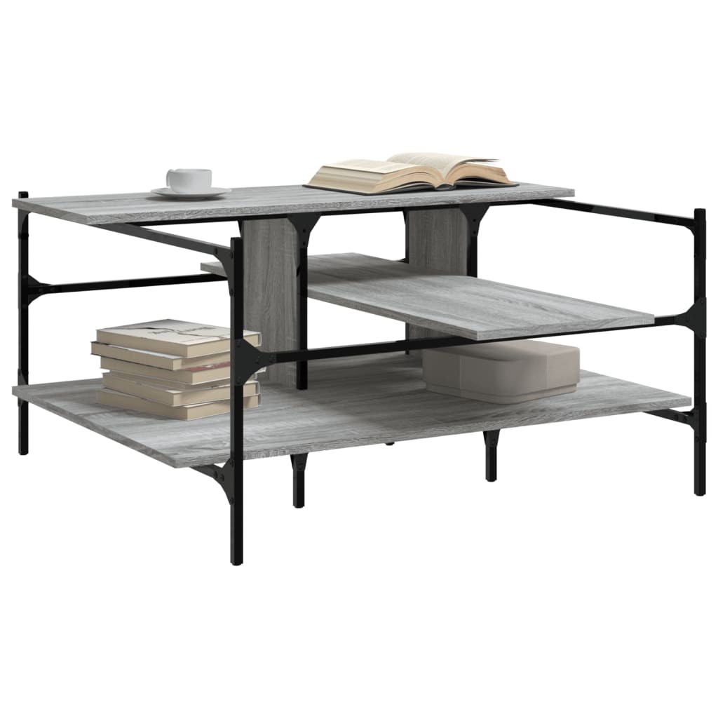 Tavolino Salotto Grigio Sonoma 100x100x48,5cm LegnoÂ Multistrato