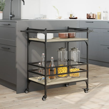 Carrello da Cucina Rovere Sonoma 82x40x78,5cm Legno Multistrato