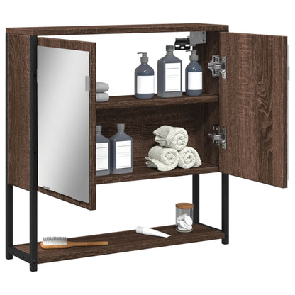 Mobile Bagno Specchio Rovere Marrone 60x16x60 Legno Multistrato