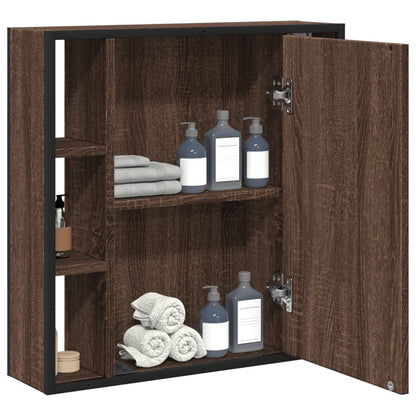 Mobile Bagno Specchio Rovere Marrone 60x16x60 Legno Multistrato