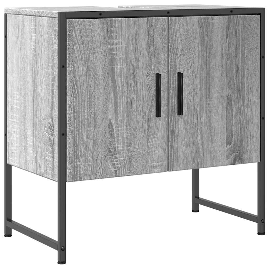 Mobile Lavabo Bagno Grigio Sonoma 60x33x60 cm Legno Multistrato
