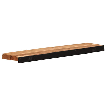 Mensole da Parete 2 pz 60x20x3,5 cm in Legno Massello di Acacia
