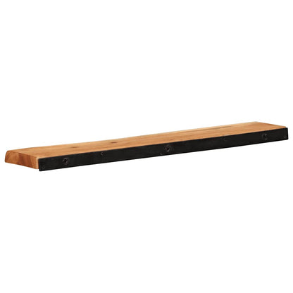 Mensole da Parete 2 pz 80x20x3,5 cm in Legno Massello di Acacia