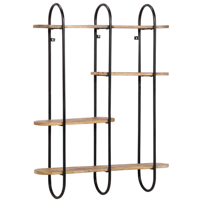 Mensola da Parete 90x20x116,5 cm Legno Massello di Mango Grezzo