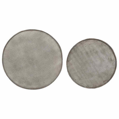 Tavolini da Salotto 2 pz Argento in Legno Multistrato