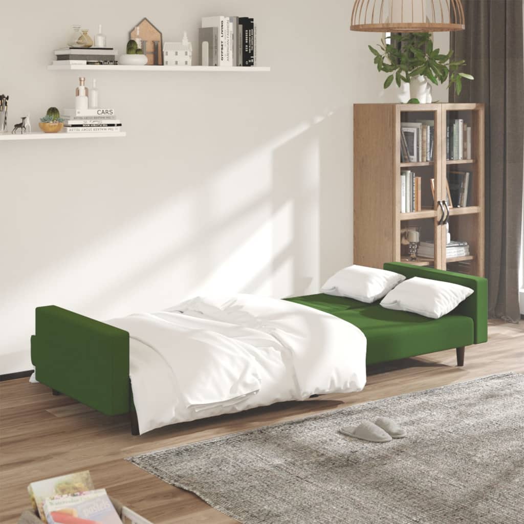 Divano Letto a 2 Posti Verde Scuro in Velluto