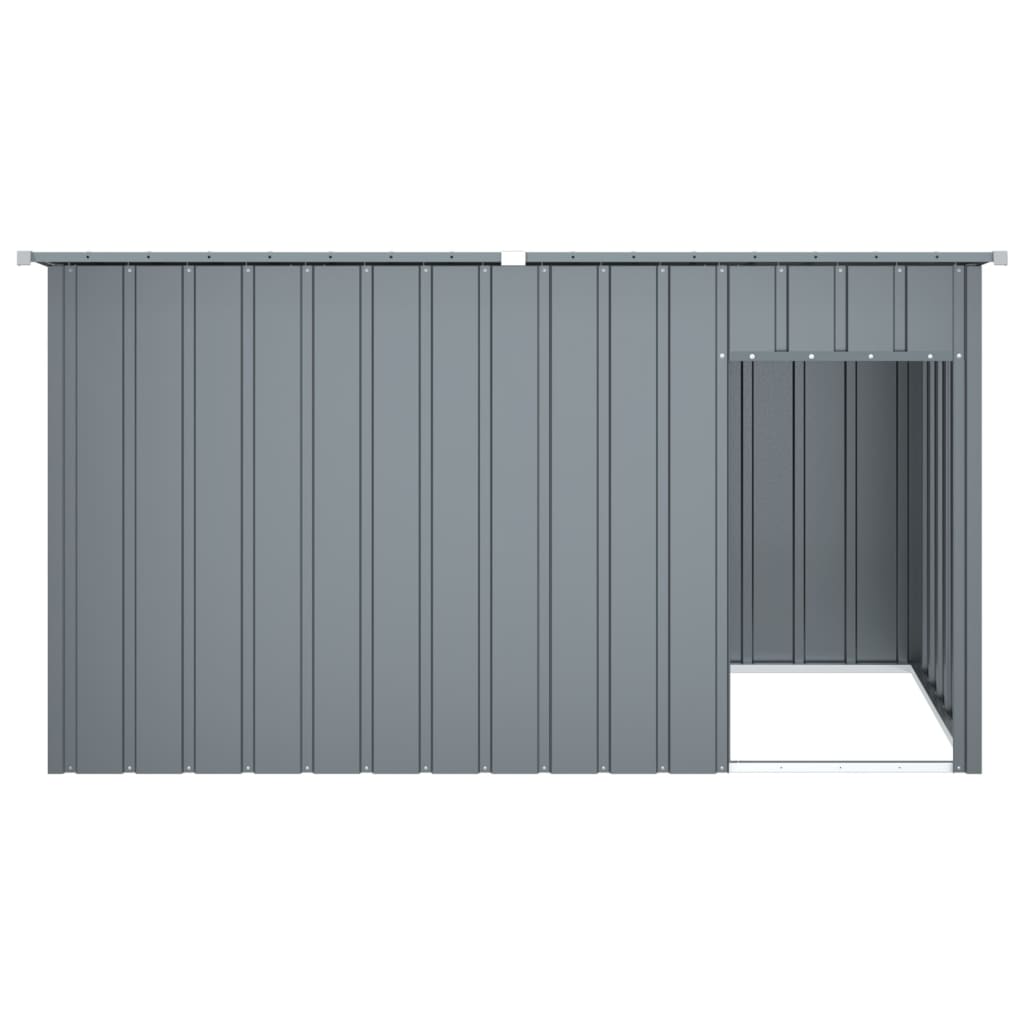 Casetta Cani con Tetto Antracite 196x91x110 cm Acciaio Zincato