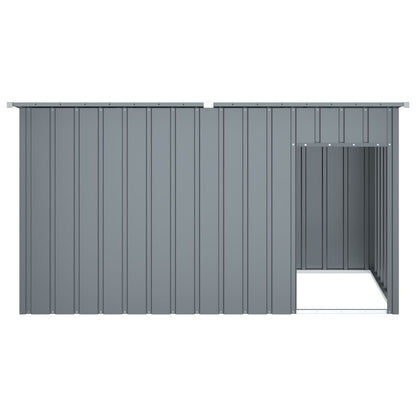 Casetta Cani con Tetto Antracite 196x91x110 cm Acciaio Zincato