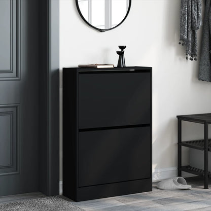 Scarpiera Nera 60x21x87,5 cm in Legno Multistrato