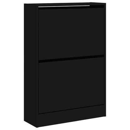 Scarpiera Nera 60x21x87,5 cm in Legno Multistrato