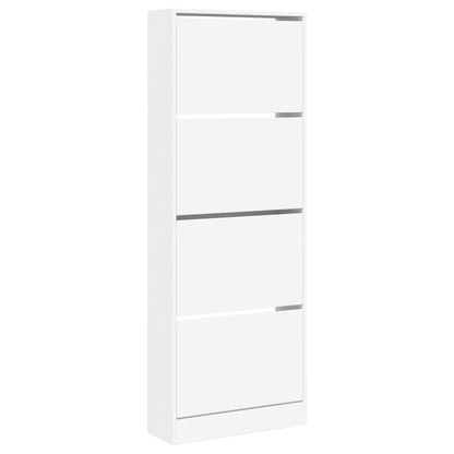 Scarpiera Bianca 60x21x163,5 cm in Legno Multistrato