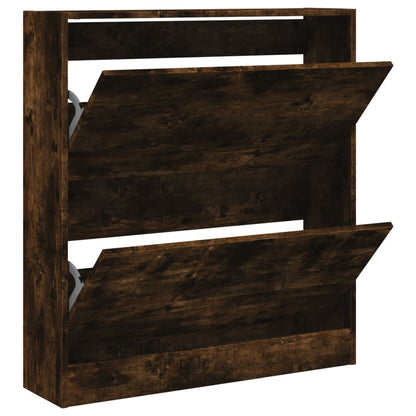 Scarpiera Rovere Fumo 80x21x87,5 cm in Legno Multistrato