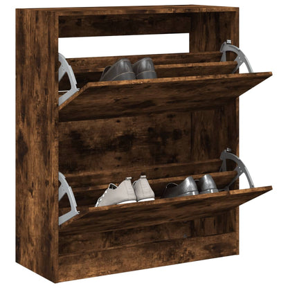 Scarpiera Rovere Fumo 80x34x96,5 cm in Legno Multistrato