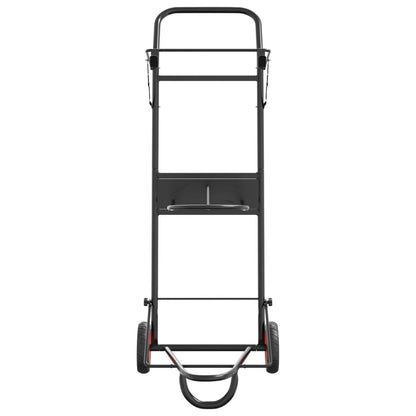 Carrello da Sella Pieghevole Nero in Acciaio
