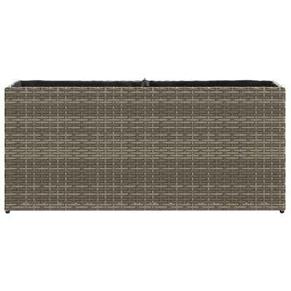 Fioriera da Giardino con 2 Vasi Grigia 90x20x40cm in Polyrattan