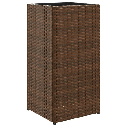 Fioriera da Giardino Marrone 30x30x60 cm in Polyrattan