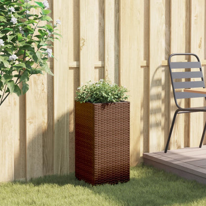 Fioriera da Giardino Marrone 30x30x60 cm in Polyrattan