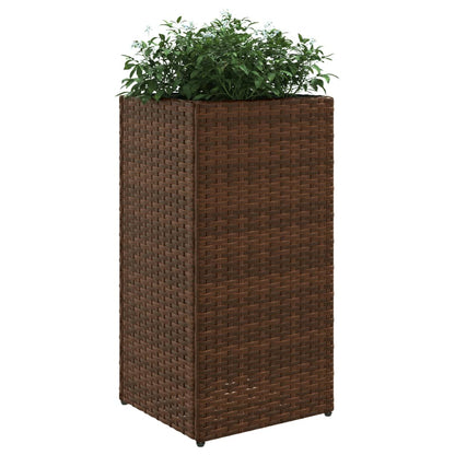 Fioriera da Giardino Marrone 30x30x60 cm in Polyrattan