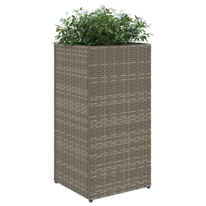 Fioriera da Giardino Grigia 30x30x60 cm in Polyrattan