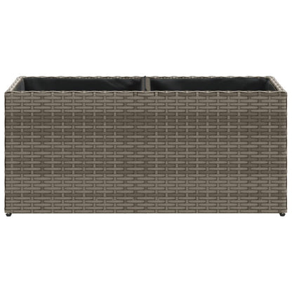 Fioriera da Giardino con 2 Vasi Grigia 72x30x32 cm Polyrattan