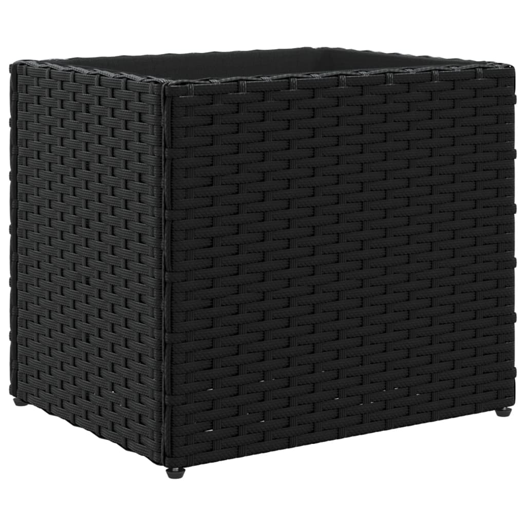 Fioriera da Giardino Nera 36x30x32 cm in Polyrattan