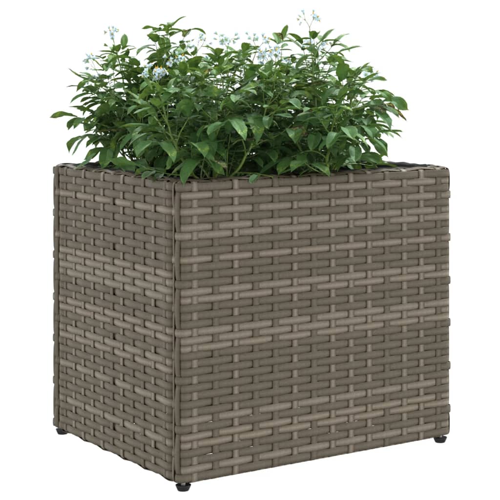 Fioriera da Giardino Grigia 36x30x32 cm in Polyrattan
