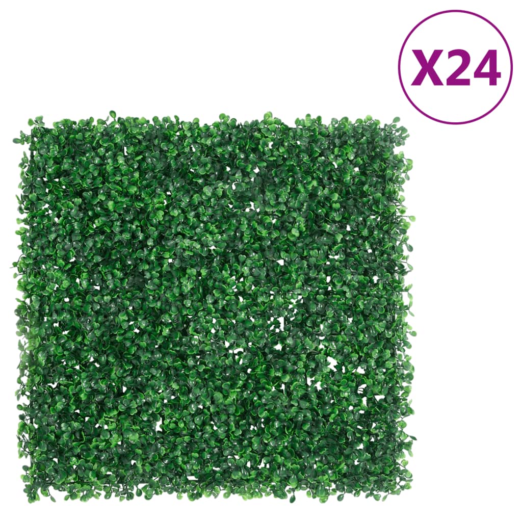 Recinzione Foglie Arbusti ArtificialiÃ‚Â 24 pz Verde 50x50 cm