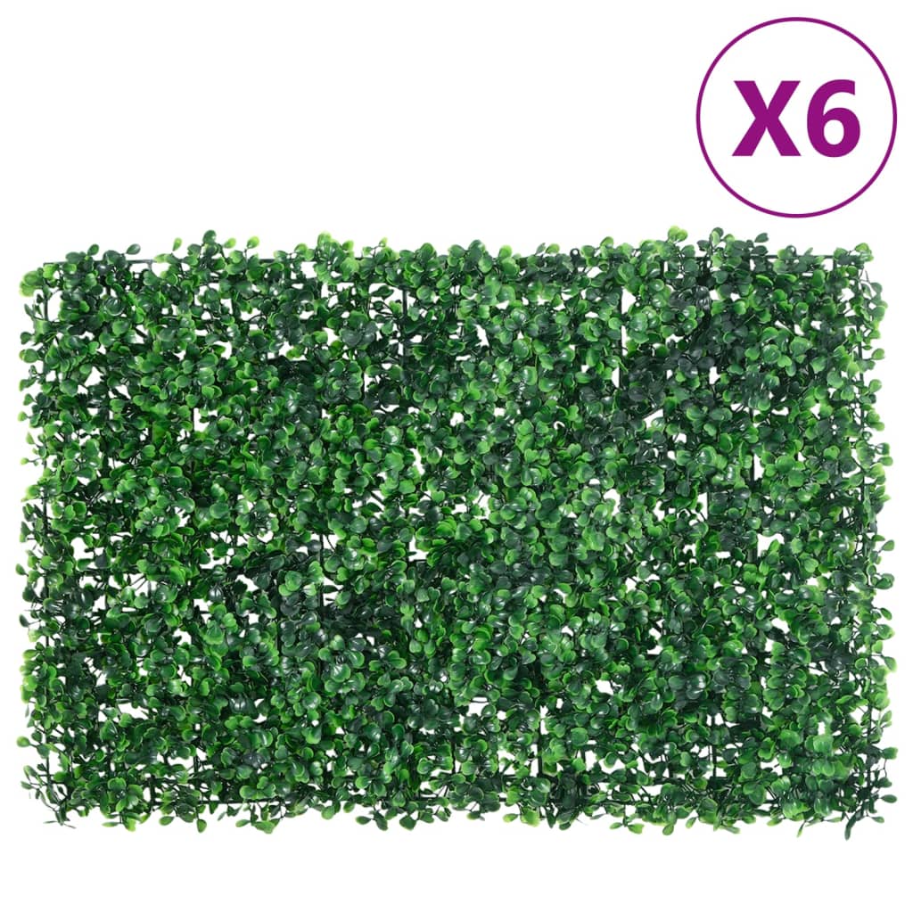 Ã‚Â Recinzione Foglie Arbusti ArtificialiÃ‚Â 6 pz Verde 40x60 cm