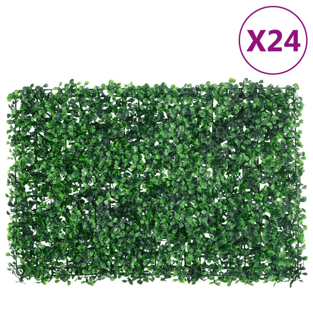 Â Recinzione Foglie Arbusti ArtificialiÂ 24 pz Verde 40x60 cm
