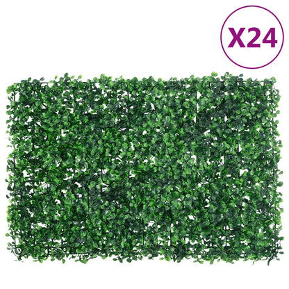 Â Recinzione Foglie Arbusti ArtificialiÂ 24 pz Verde 40x60 cm