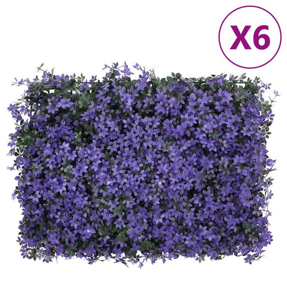  Recinzione Foglie Artificiali 6 pz Viola 40x60 cm