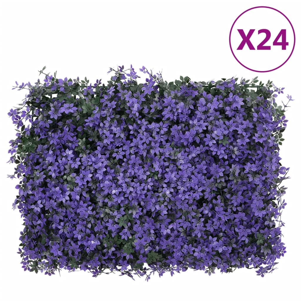 Ã‚Â Recinzione Foglie ArtificialiÃ‚Â 24 pz Viola 40x60 cm