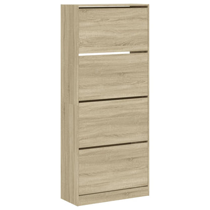 Scarpiera 4 Cassetti Ribaltabili Rovere Sonoma 80x34x187,5 cm