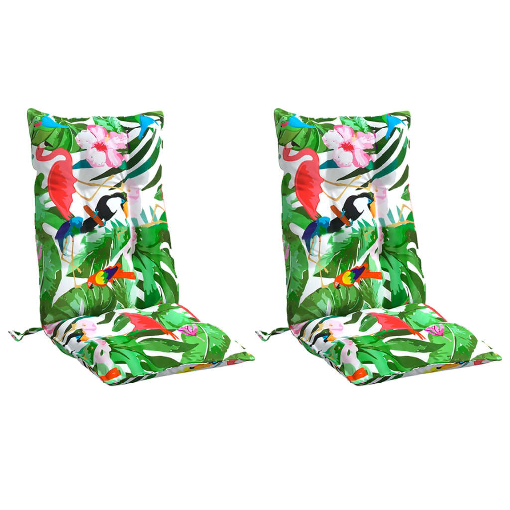 Cuscini per Sedia Schienale Alto 2pz Multicolore Tessuto Oxford