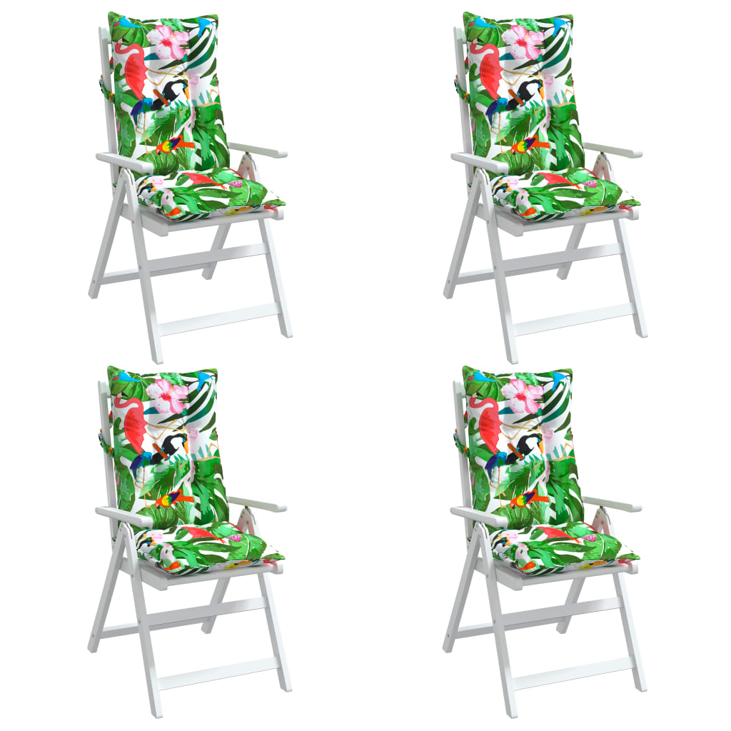 Cuscini per Sedia Schienale Alto 4pz Multicolore Tessuto Oxford