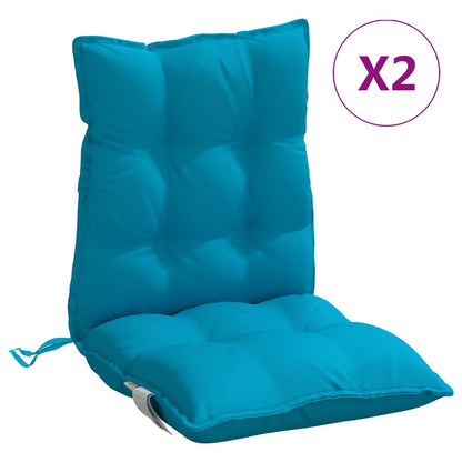 Cuscini Sedia Schienale Basso 2 pz Azzurro in Tessuto Oxford