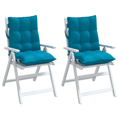 Cuscini Sedia Schienale Basso 2 pz Azzurro in Tessuto Oxford