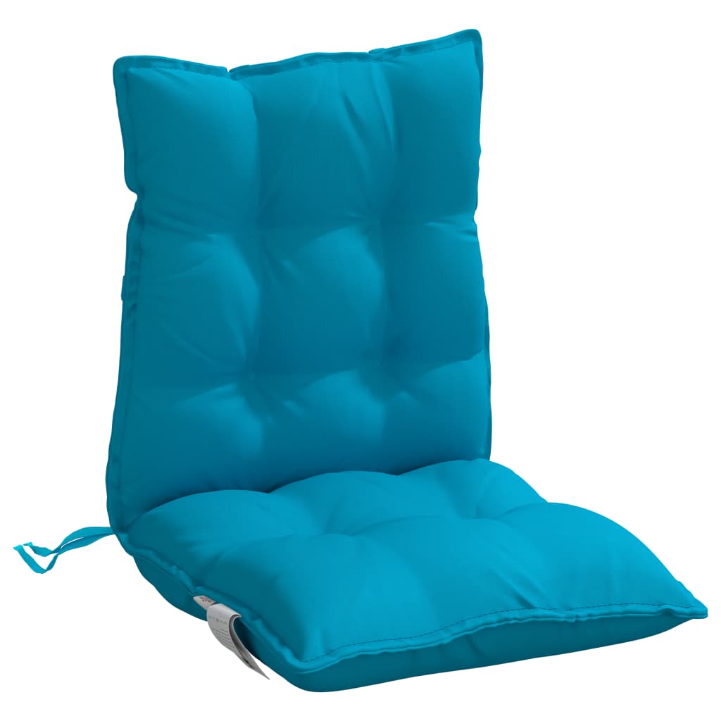 Cuscini Sedia Schienale Basso 2 pz Azzurro in Tessuto Oxford