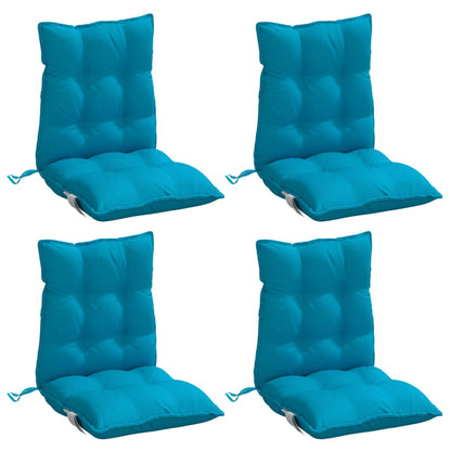 Cuscini Sedia Schienale Basso 4 pz Azzurro in Tessuto Oxford