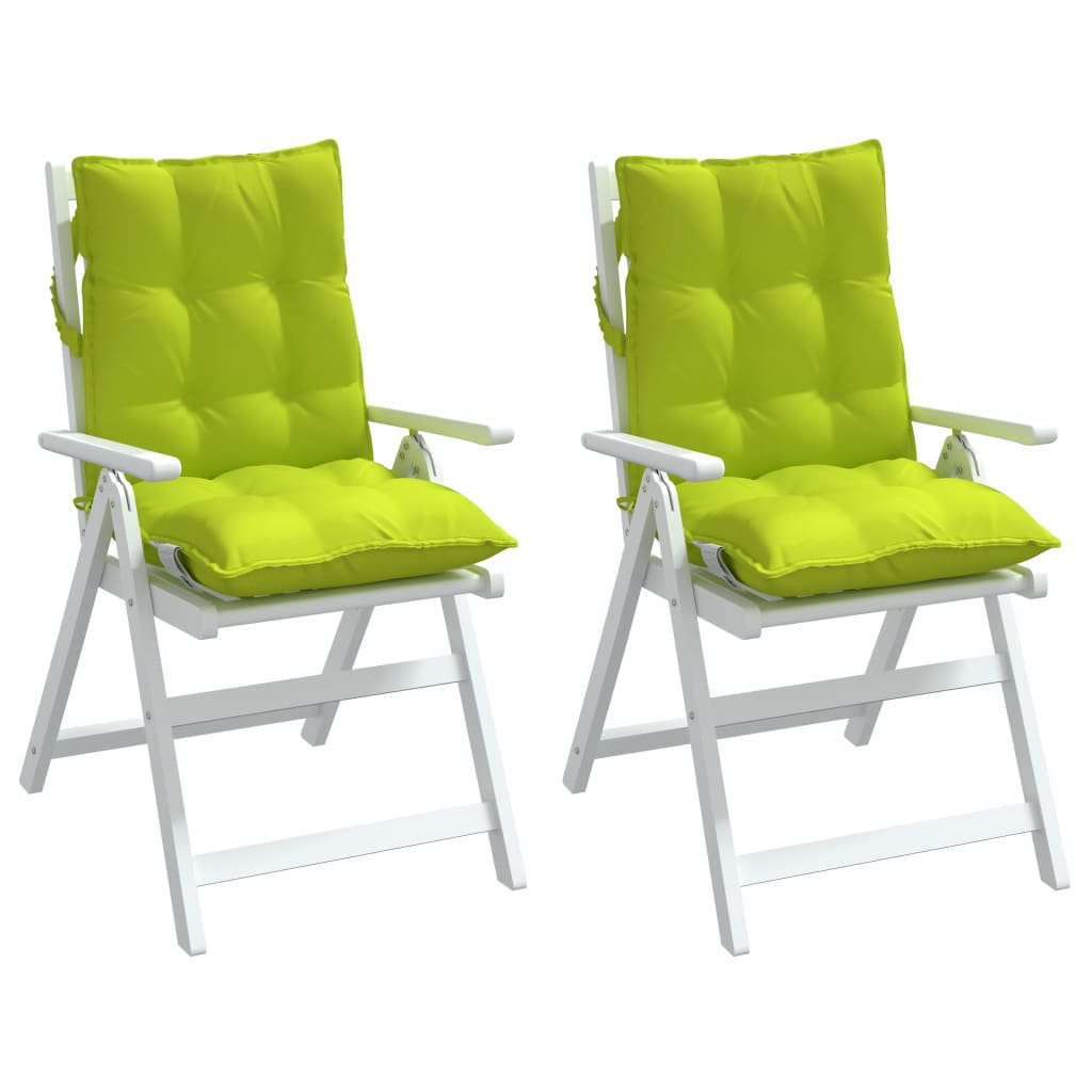 Cuscini Sedia Schienale Basso 2 pz Verde Chiaro Tessuto Oxford