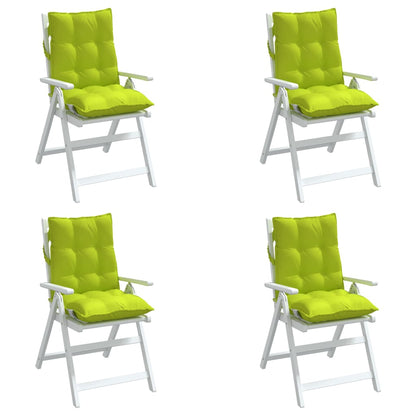 Cuscini Sedia Schienale Basso 4 pz Verde Chiaro Tessuto Oxford