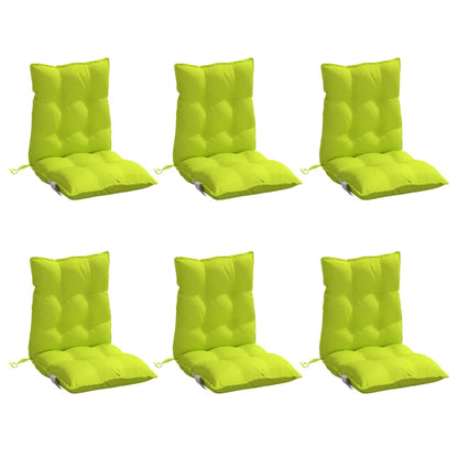 Cuscini Sedia Schienale Basso 6 pz Verde Chiaro Tessuto Oxford