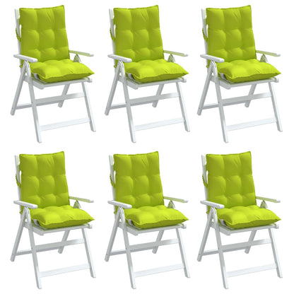 Cuscini Sedia Schienale Basso 6 pz Verde Chiaro Tessuto Oxford