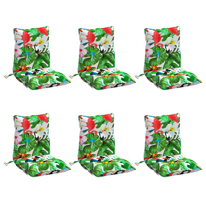 Cuscini Sedia Schienale Basso 6pz Multicolore in Tessuto Oxford