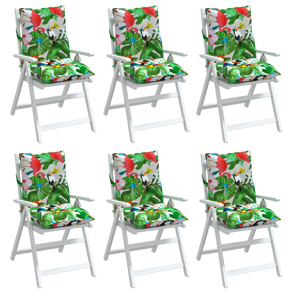 Cuscini Sedia Schienale Basso 6pz Multicolore in Tessuto Oxford