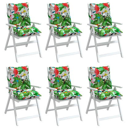 Cuscini Sedia Schienale Basso 6pz Multicolore in Tessuto Oxford