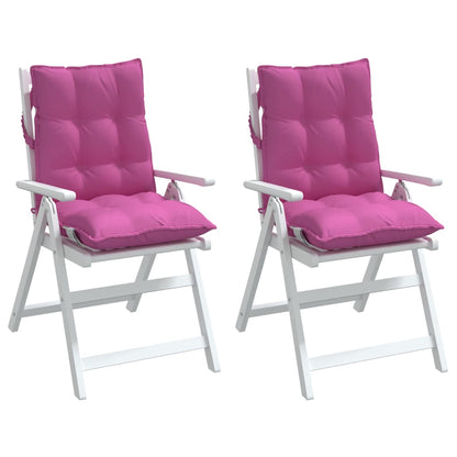 Cuscini per Sedia Schienale Basso 2 pz Rosa in Tessuto Oxford